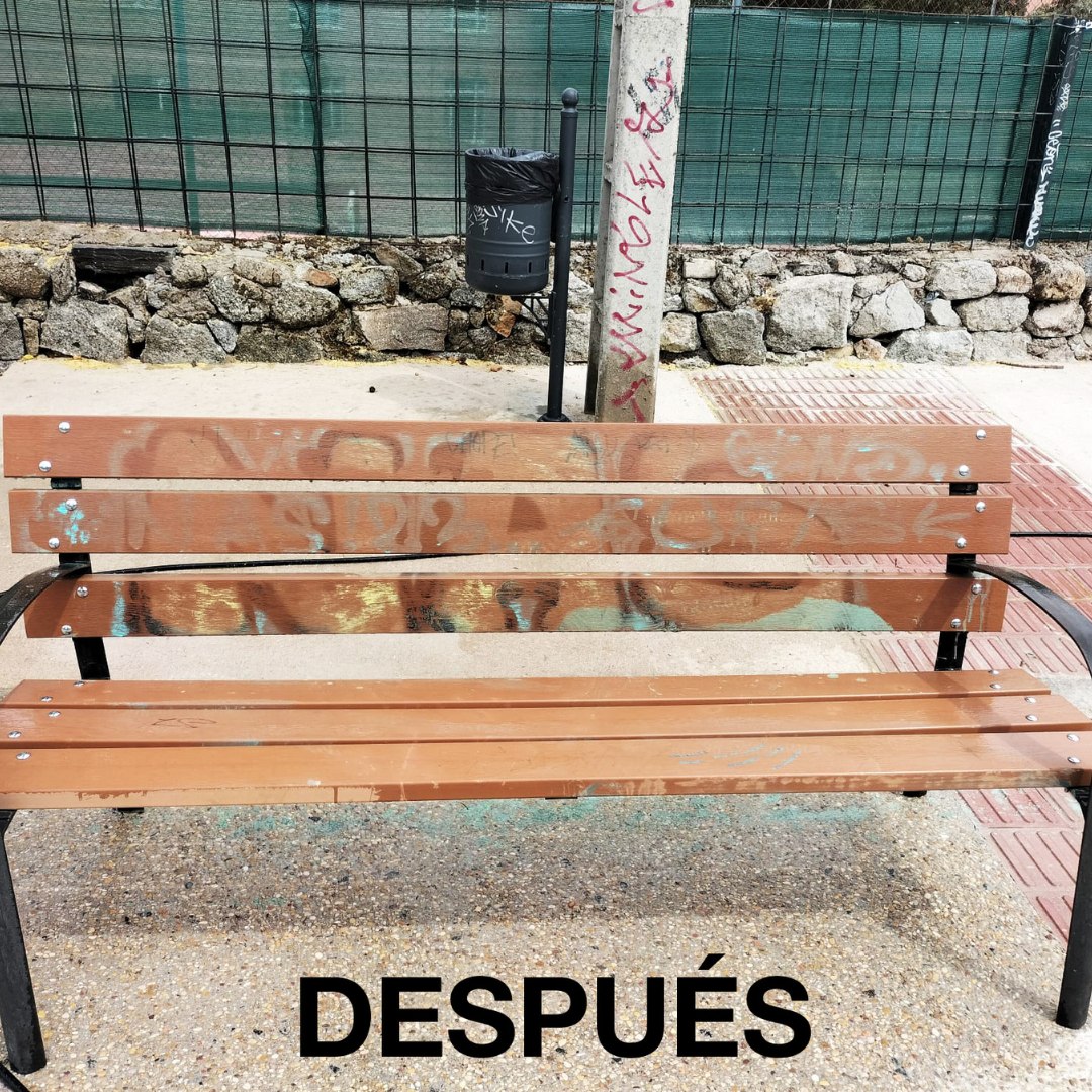 Limpieza de grafitis en paredes y mobiliario urbano de Torrelodones