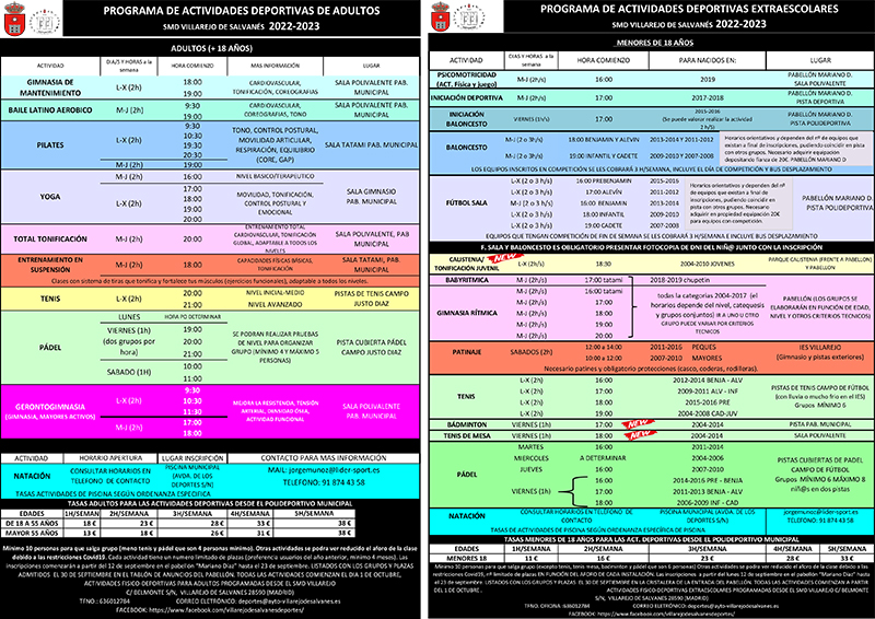 PROGRAMA DE ACTIVIDADES DEPORTIVAS 2022-2023