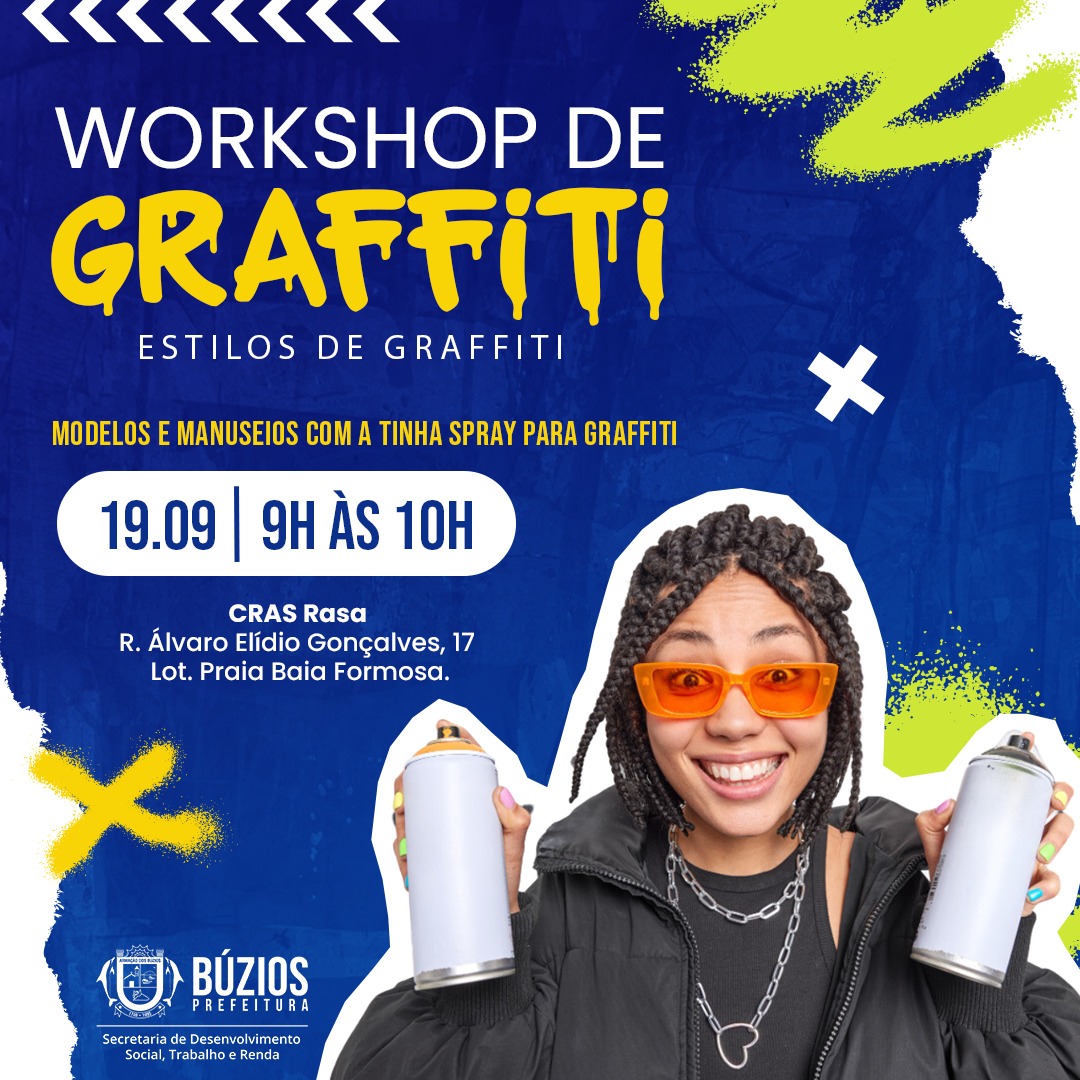 Búzios realiza Workshop de Graffiti nesta terça-feira