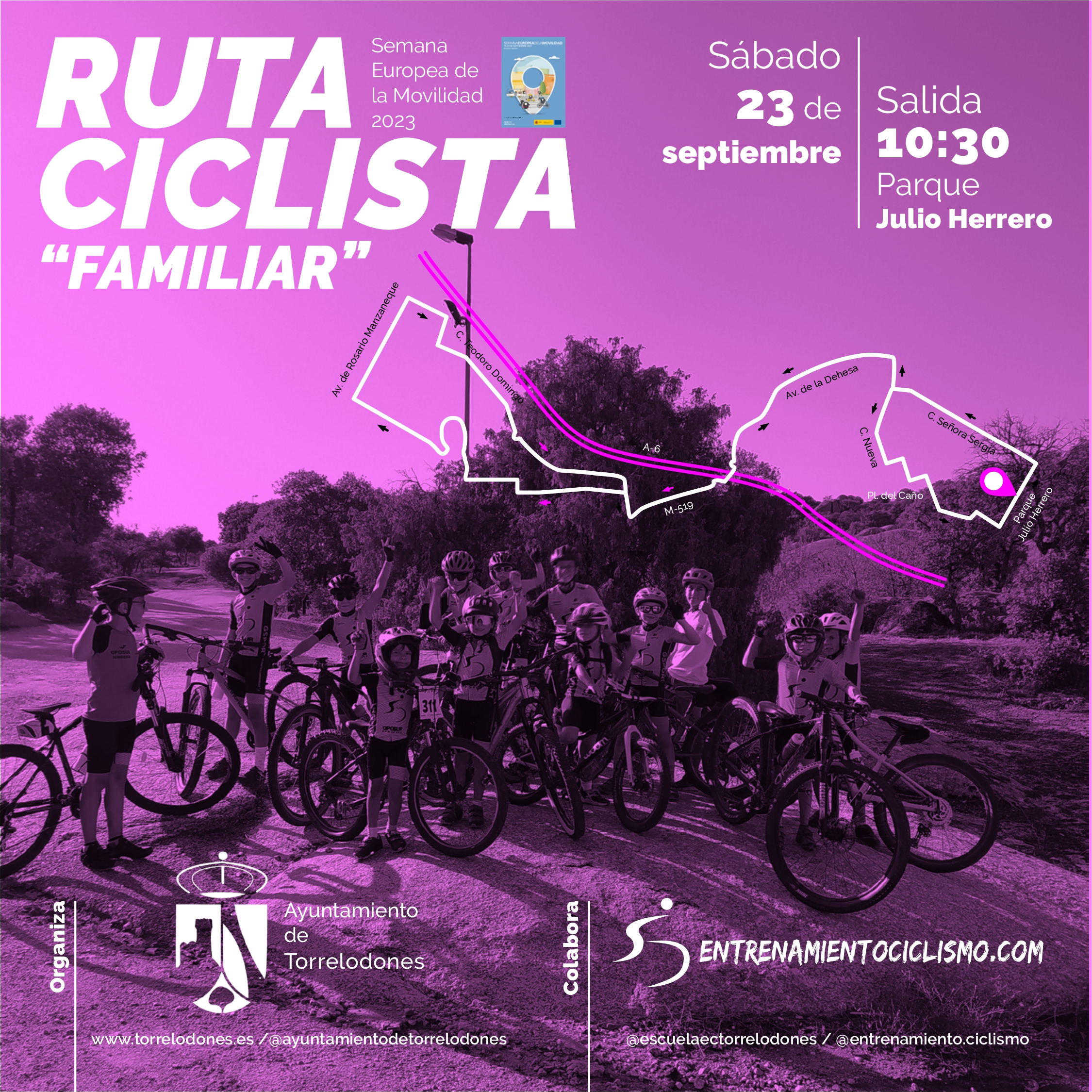 Torrelodones organiza una ruta ciclista familiar, por la Semana de la Movilidad