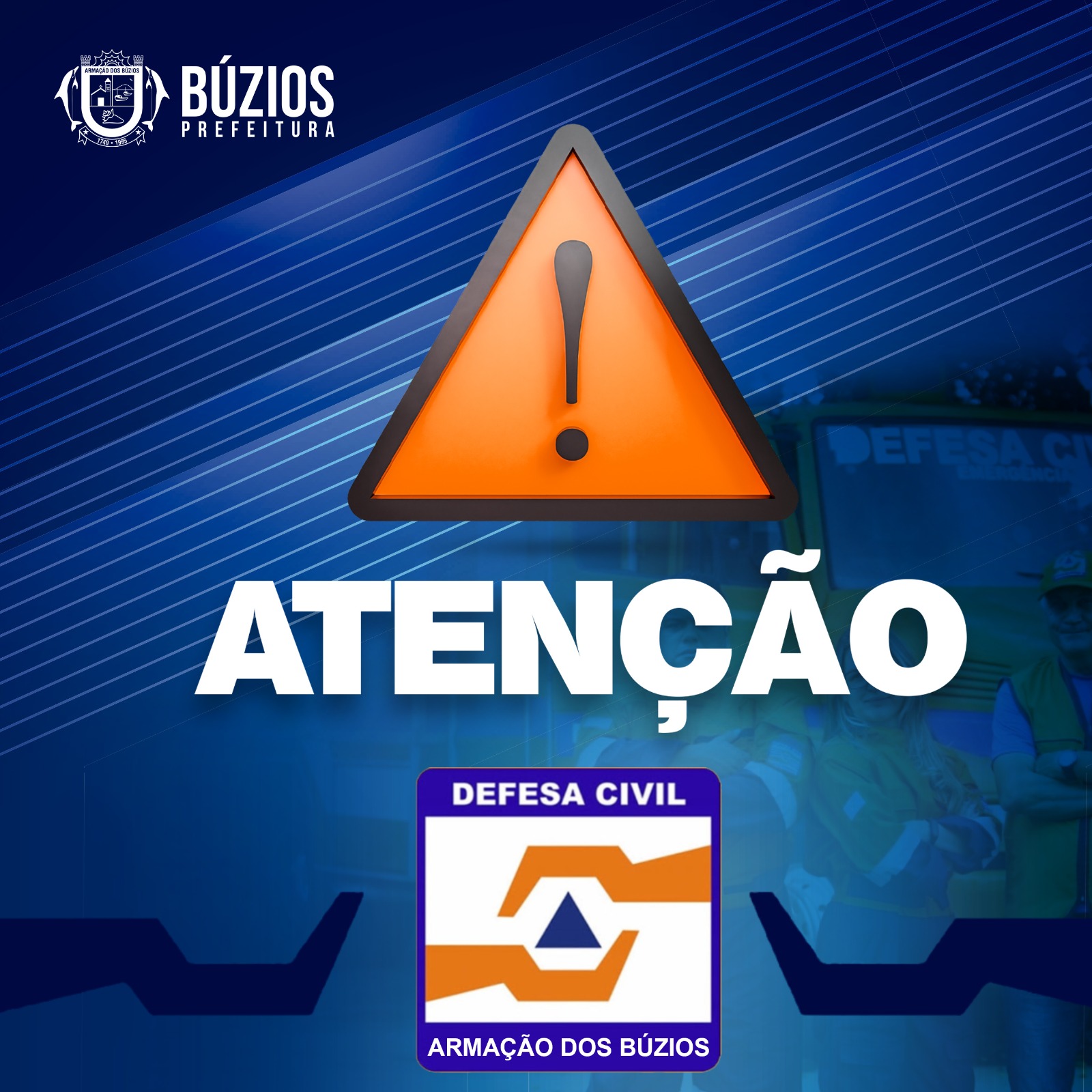 Defesa Civil de Búzios: Alerta para pancadas de chuva moderada a ocasionalmente forte na região
