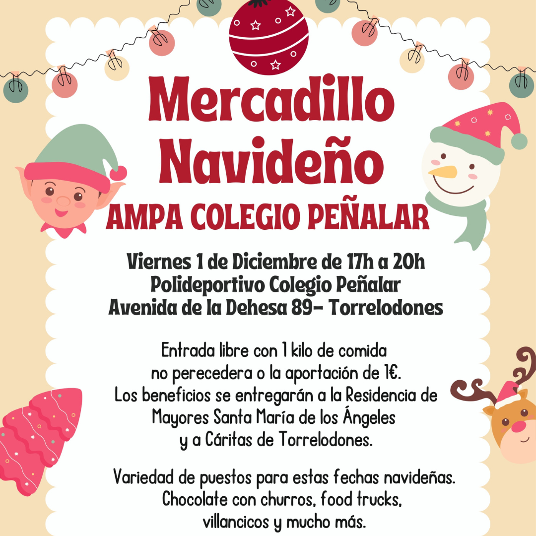 Mercadillo navideño con fines benéficos en el Colegio Peñalar
