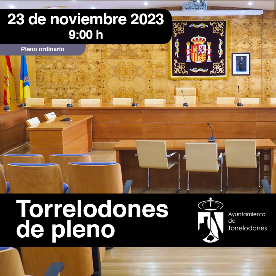 Pleno ordinario el jueves 23 de octubre, a las 9:00 h