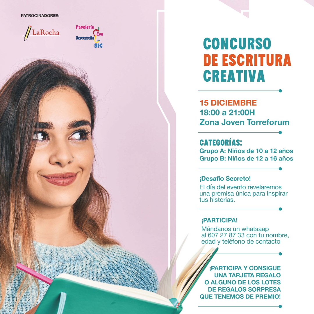 LA ZONA JOVEN CONVOCA UN CONCURSO DE ESCRITURA CREATIVA EN TORREFORUM