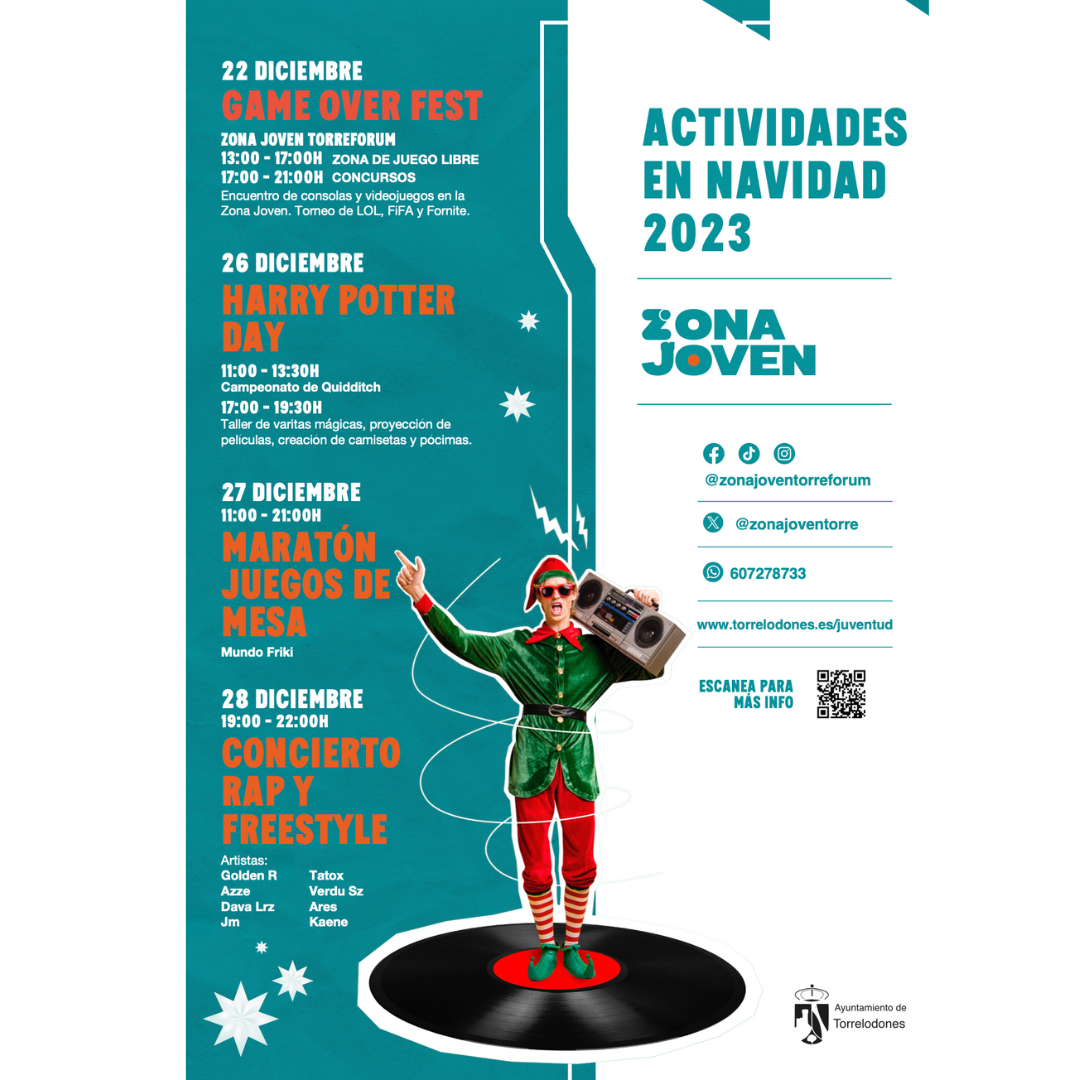 ¡Ya puedes aputarte a las actividades de navidad de la Zona Joven Torreforum!
