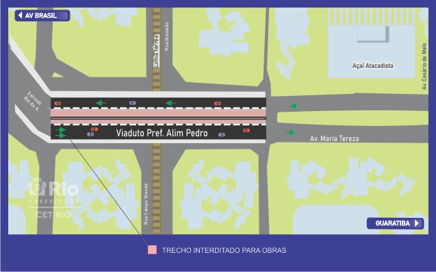 Viaduto Prefeito Alim Pedro, em Campo Grande, será revitalizado a partir deste sábado - Prefeitura da Cidade do Rio de Janeiro
