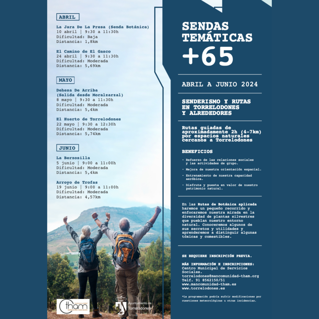 Los mayores de Torrelodones recorrerán seis rutas esta primavera