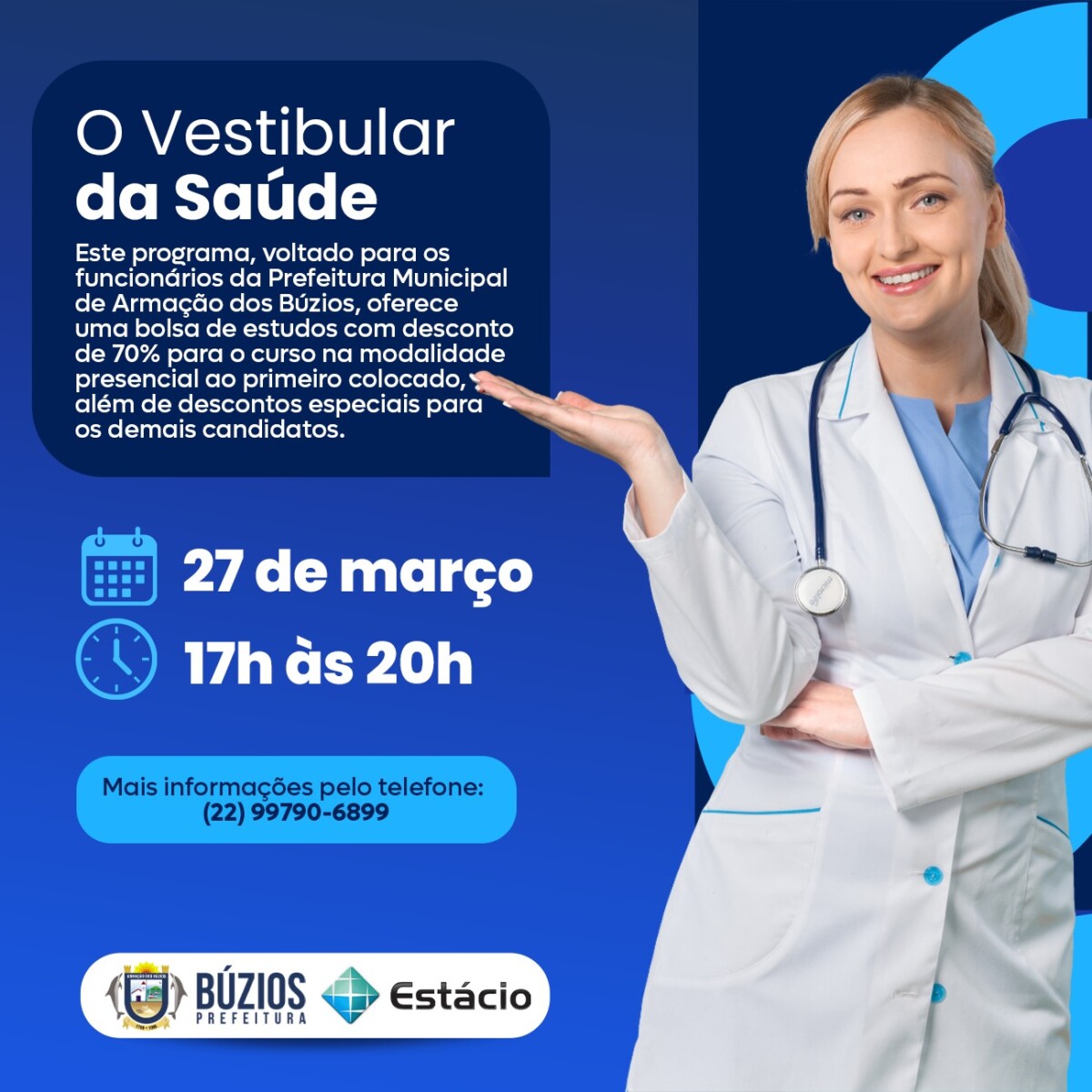 Oportunidade para servidores de Búzios: Saúde e Estácio de Sá unem esforços para oferecer vestibular aos servidores da pasta
